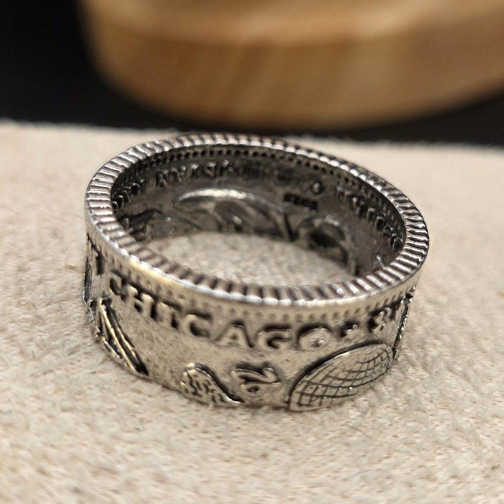 Silver Engraved Band Ring - Picture 3 of 3